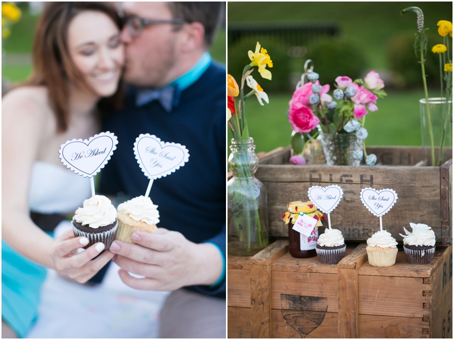 Just Simply Delicious Wedding Cupcakes - Styled Picnic Engagement Photograph