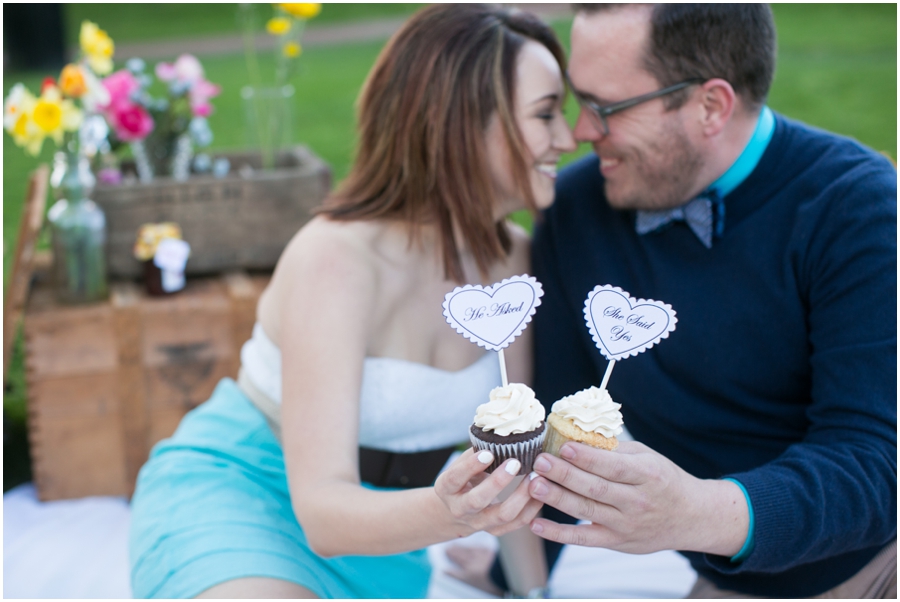 Just Simply Delicious Wedding Cupcakes - Styled Picnic Engagement Photograph