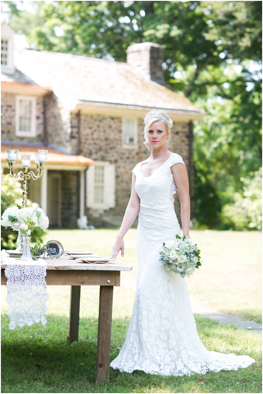 Anthony Wayne House Bridal Photographer - Philadelphia Styled Shoot - Flowers by Priscilla