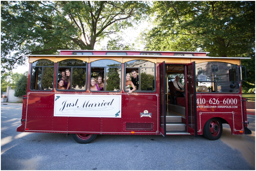 USNA Bancroft Hall Wedding Photographer - Annapolis Trolley