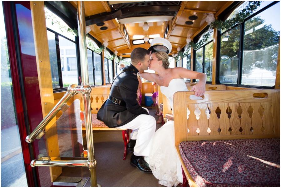 USNA Bancroft Hall Wedding Photographer - Annapolis Trolley