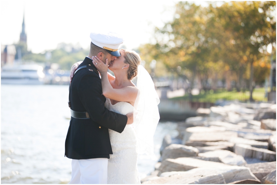 Naval Academy Wedding Photographer - Annapolis Seawall Wedding Photo