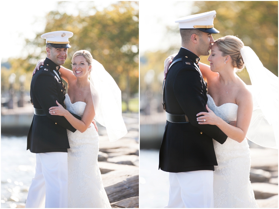 Naval Academy Wedding Photographer - Annapolis Seawall Wedding Photo