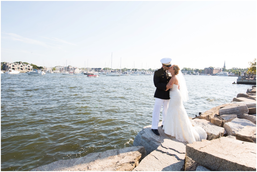 Naval Academy Wedding Photographer - Annapolis Seawall Wedding Photo