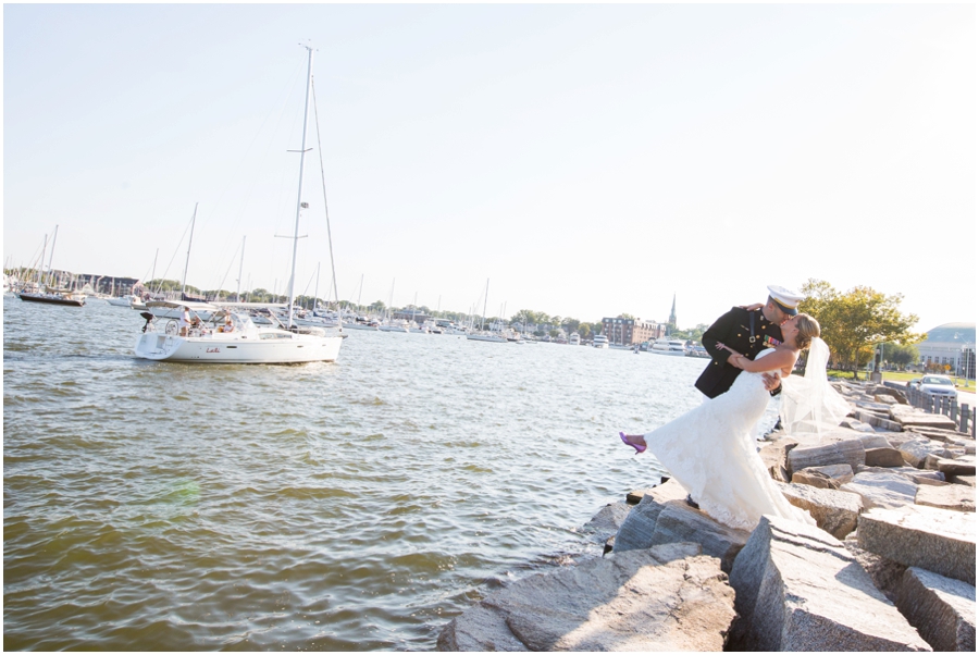 Naval Academy Wedding Photographer - Annapolis Seawall Wedding Photo