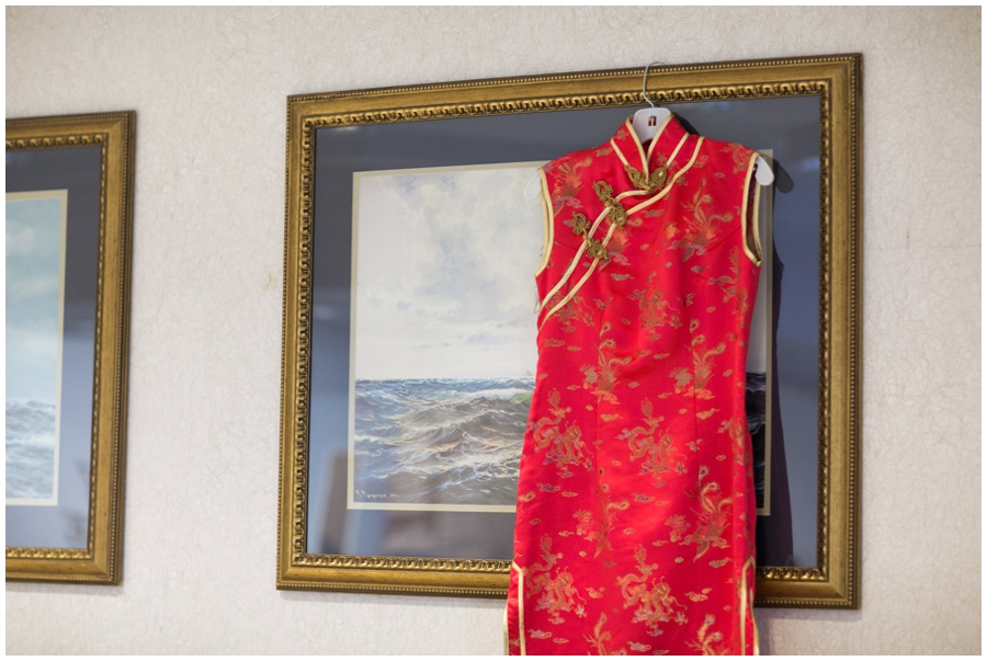 Annapolis Winter Wedding - Cafe Bretton - Quipao Chinese Reception Dress