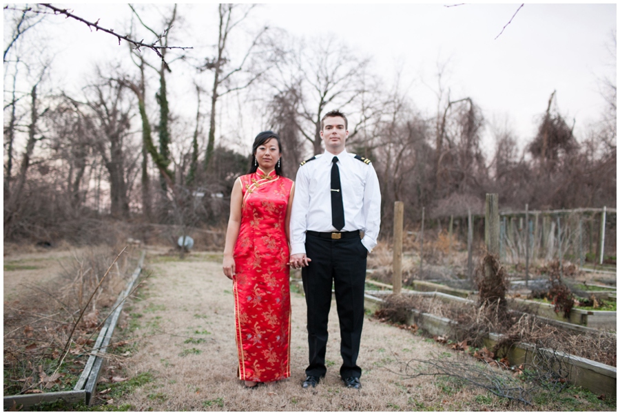 Annapolis Winter Wedding - Cafe Bretton Reception - Quipao Chinese Reception dress