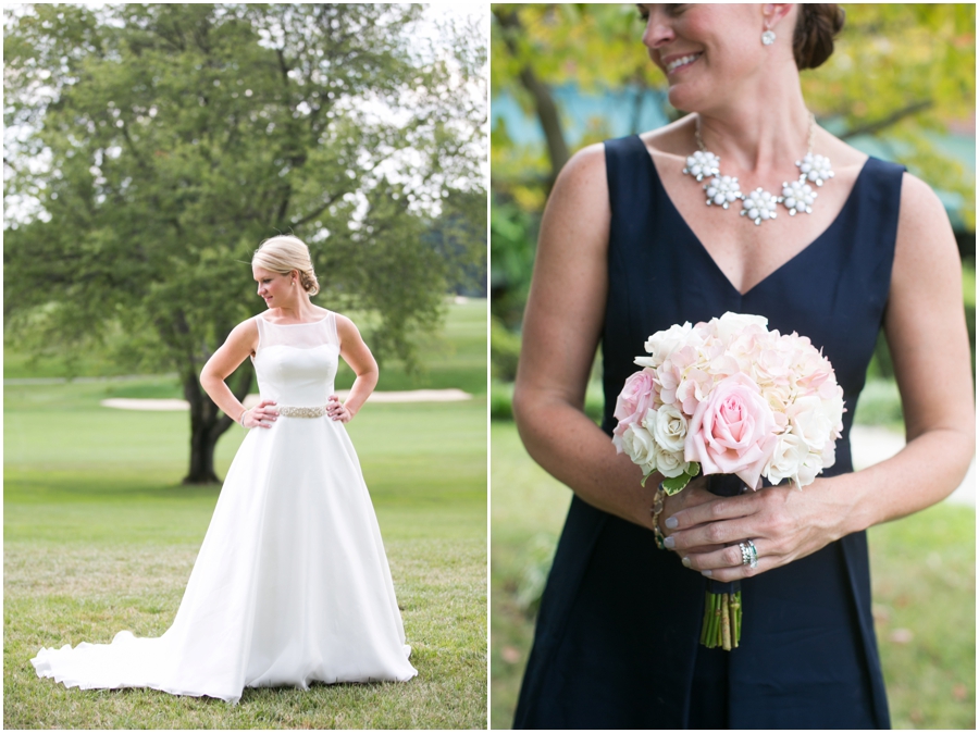 Towson Country Club of Maryland Wedding Photographer - Radebaugh Florist - Augusta Jones Marilyn Dress