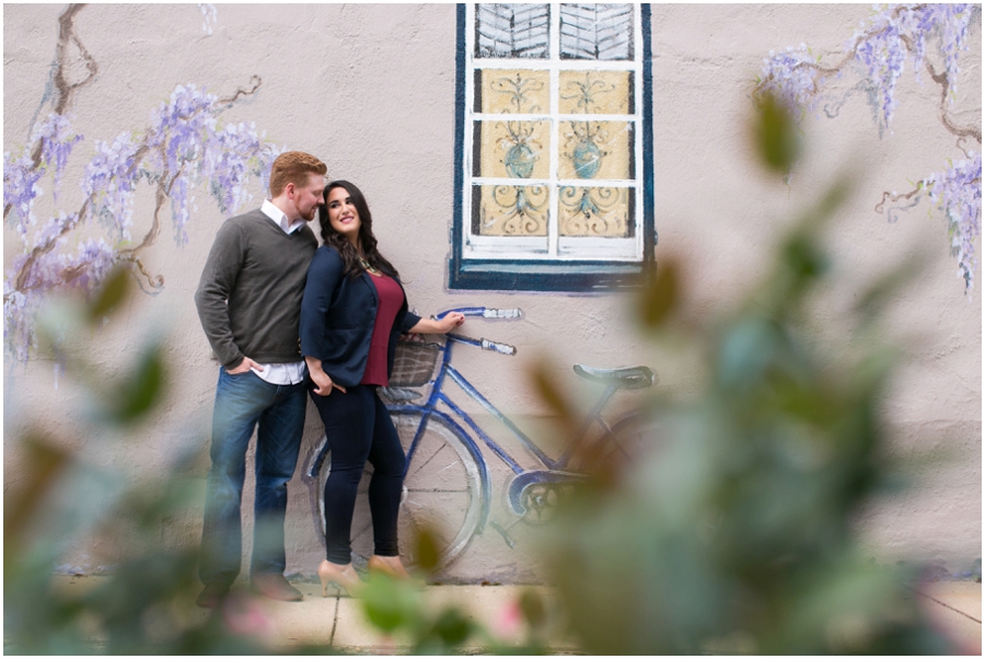 Bicycle Mural Annapolis Engagement Photographs - Mallory and PJ