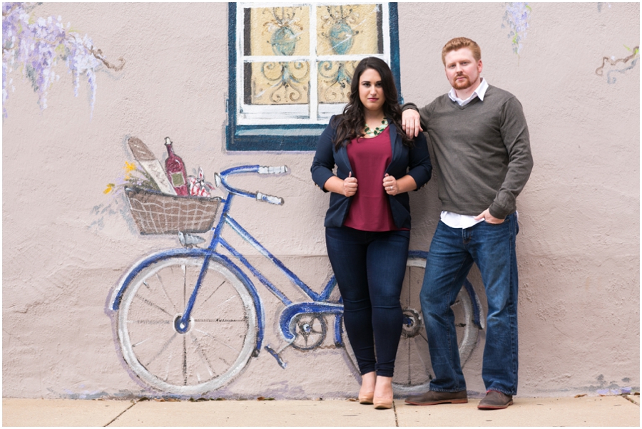 Bicycle Mural Annapolis Engagement Photographs - Mallory and PJ