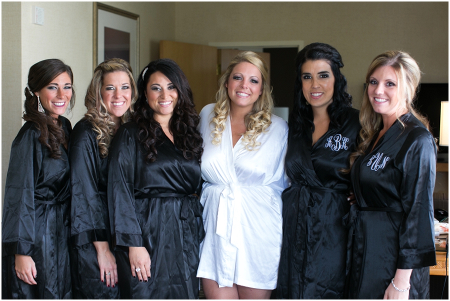 Chesapeake Bay Wedding Photographer - Black and white Bridesmaid Robe