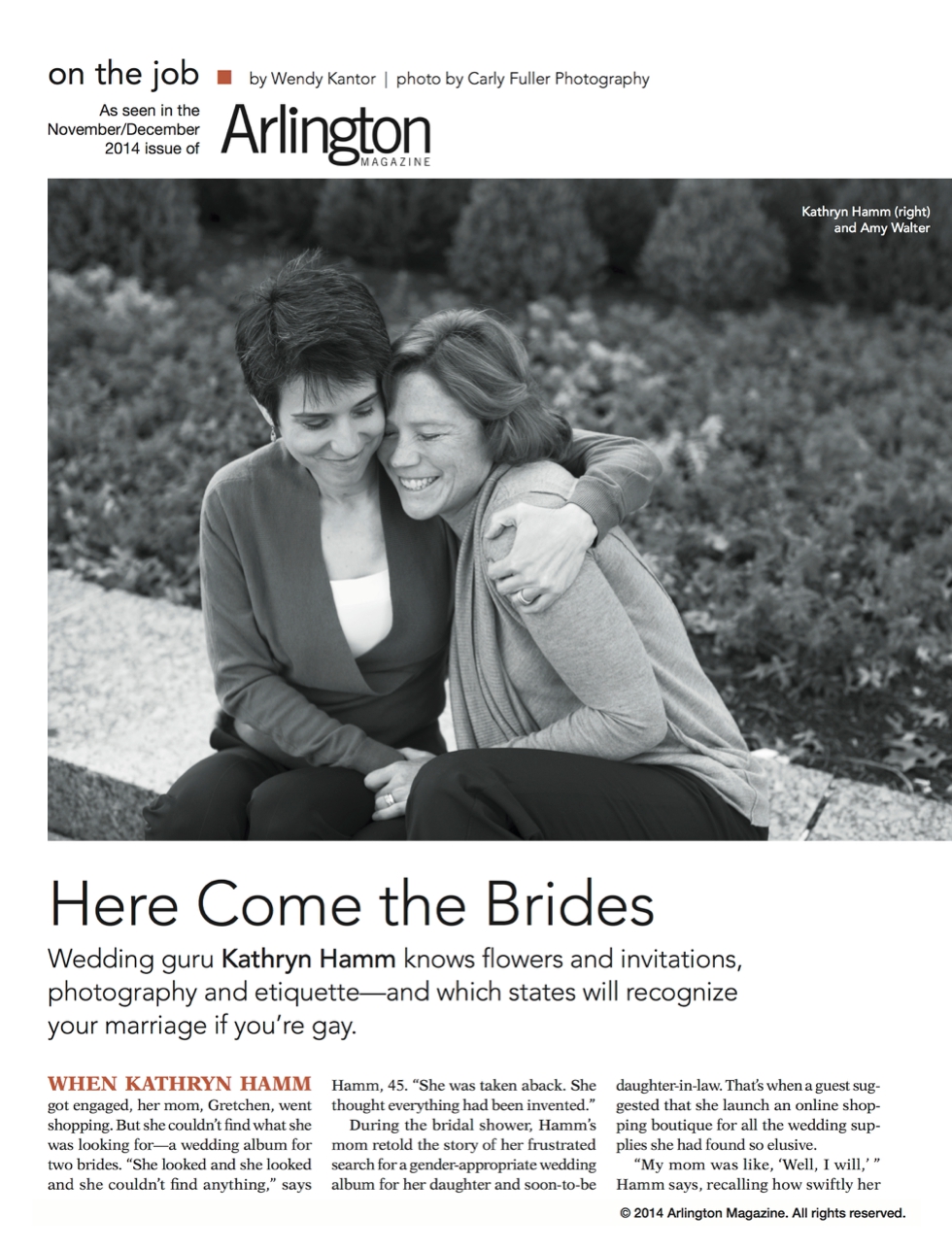 Here Come the Brides - Arlington Magazine - LGBT wedding photographer