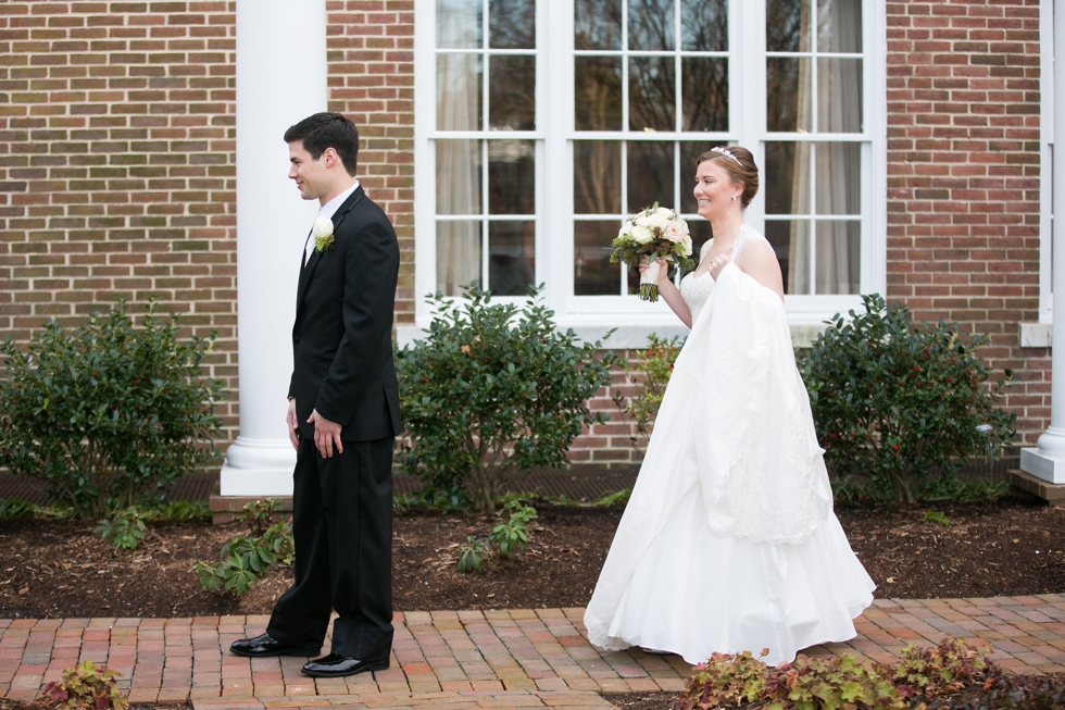 Winter Tidewater Inn Wedding First Look