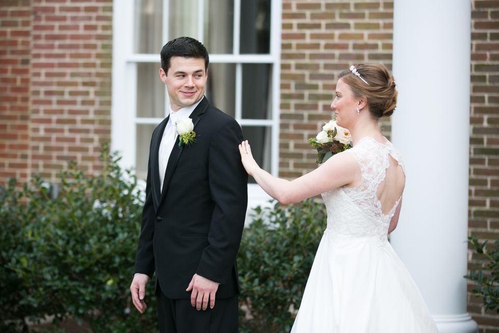 Winter Tidewater Inn Wedding First Look