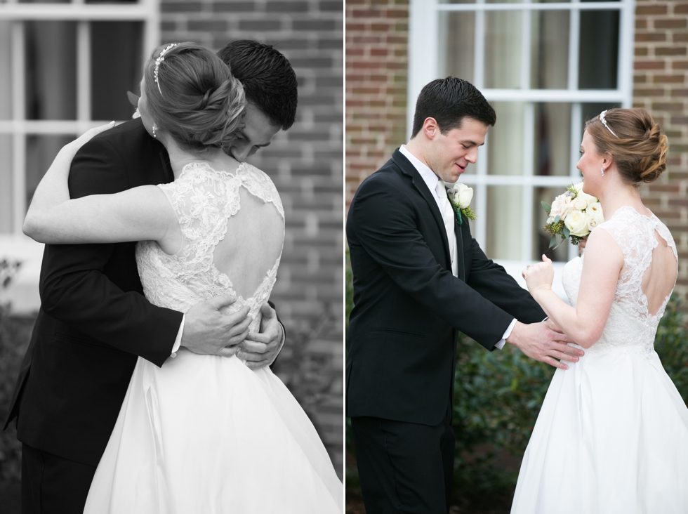 Winter Tidewater Inn Wedding First Look