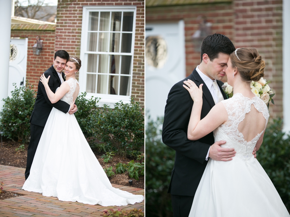 Winter Tidewater Inn Wedding First Look