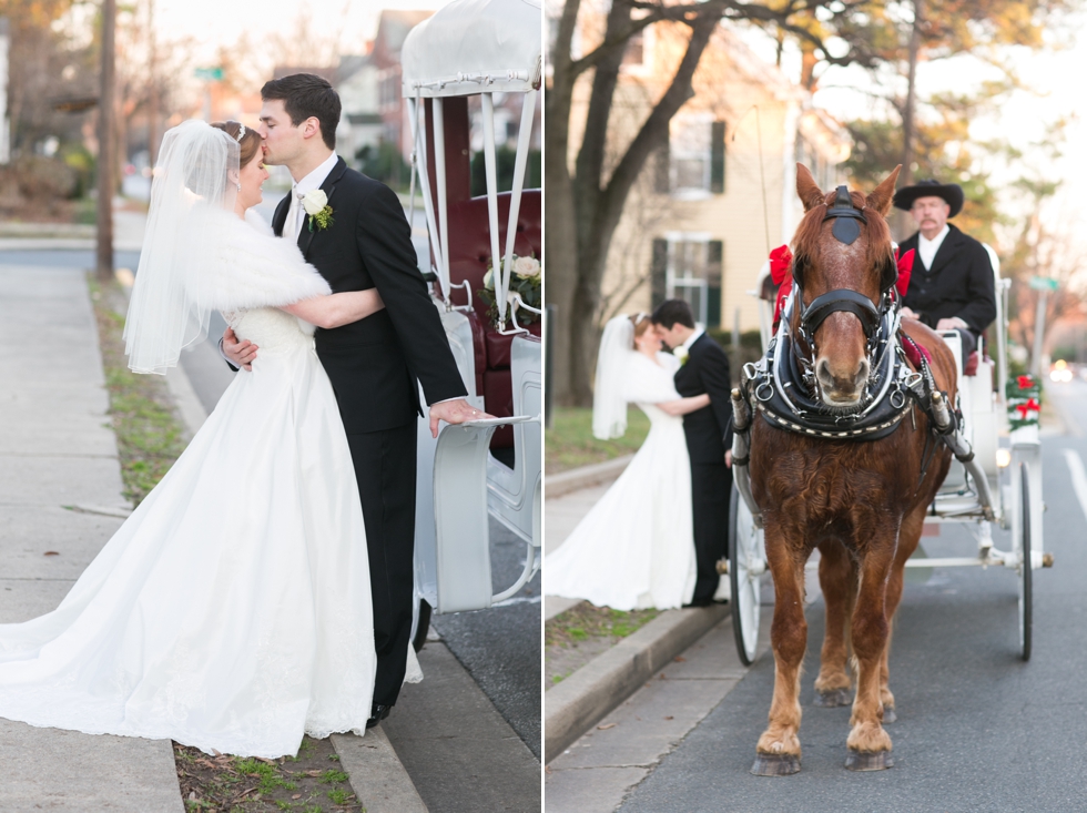 Eastern Shore Winter Wedding Photographer - Horse & Carriage Wedding