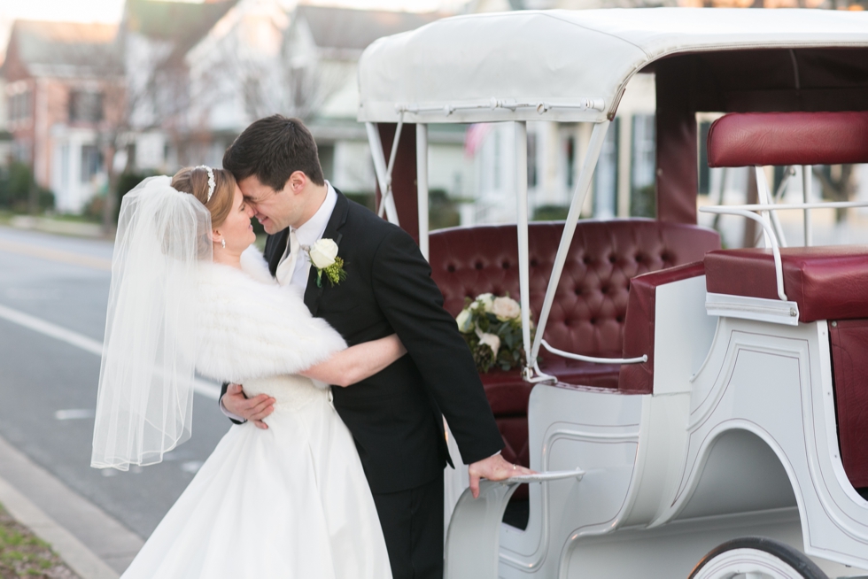 Eastern Shore Winter Wedding Photographer - Horse & Carriage Wedding