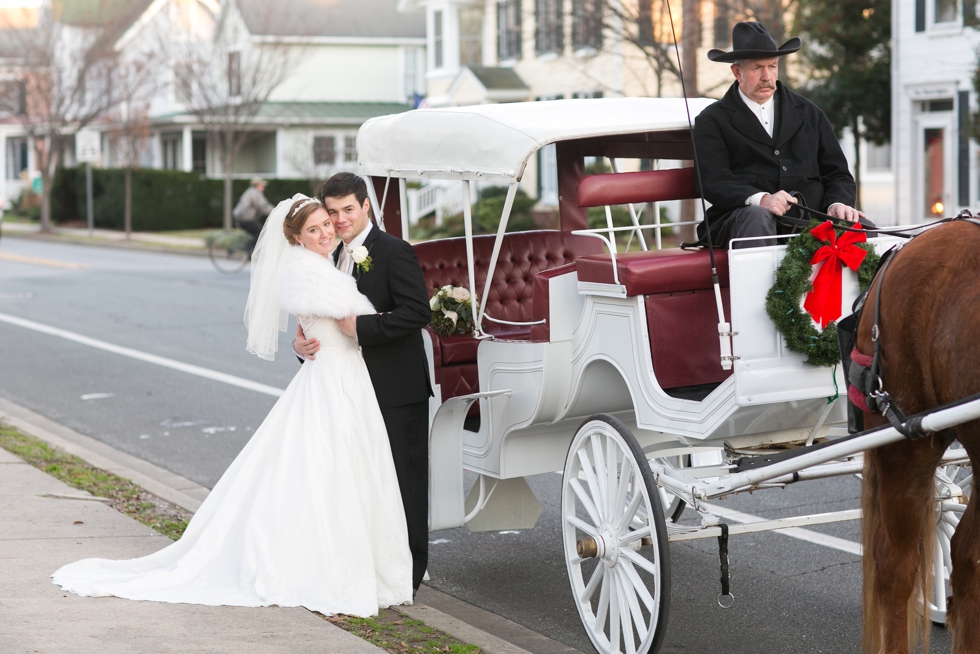 Eastern Shore Winter Wedding Photographer - Horse & Carriage Wedding