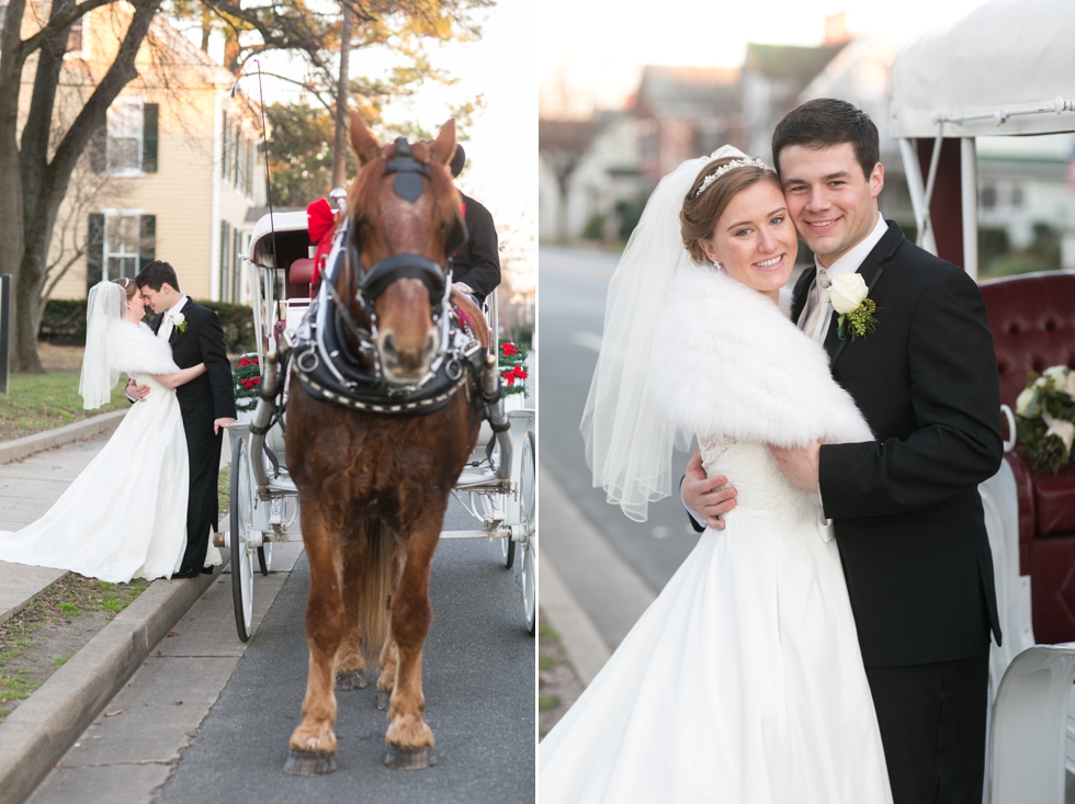 Eastern Shore Winter Wedding Photographer - Horse & Carriage Wedding