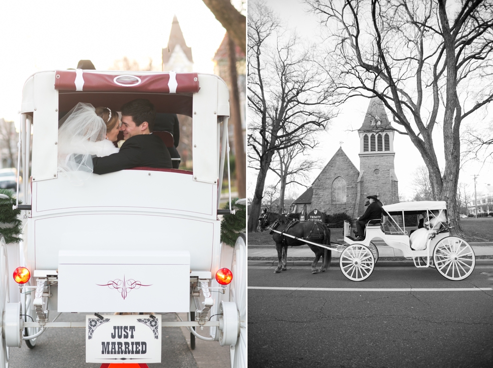 Eastern Shore Winter Wedding Photographer - Horse & Carriage Wedding