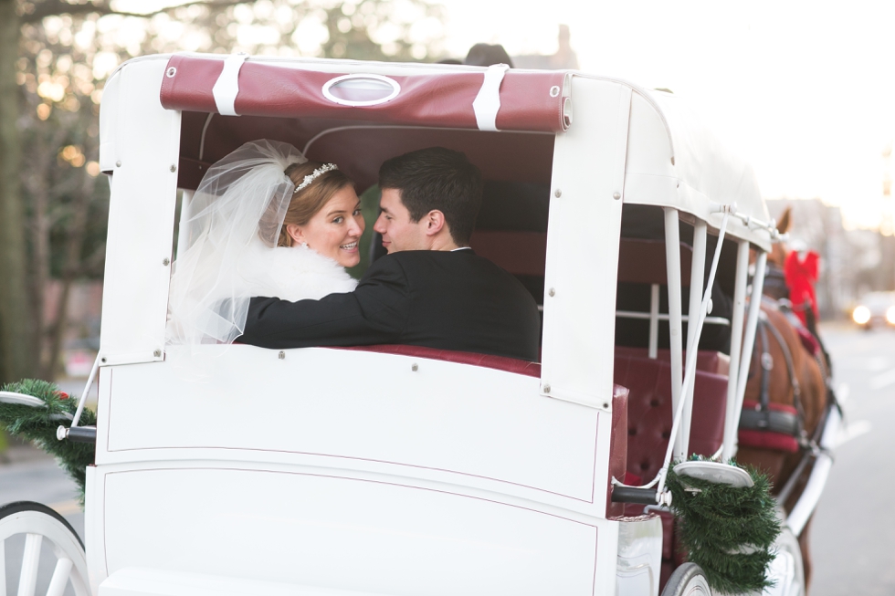 Eastern Shore Winter Wedding Photographer - Horse & Carriage Wedding