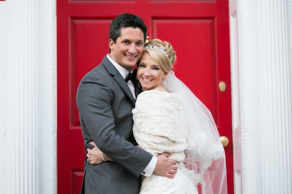 Winter Wedding Photographer - Easton MD Red door