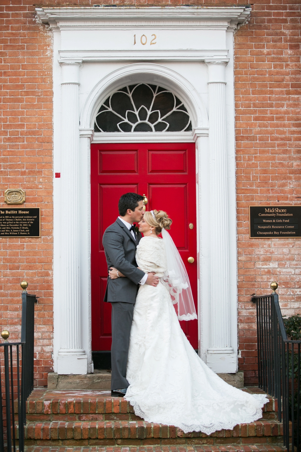 Winter Wedding Photographer - Easton MD Red door