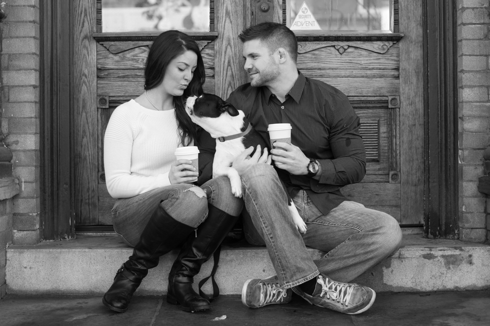 Manayunk Boston Terrier Engagement Photographer