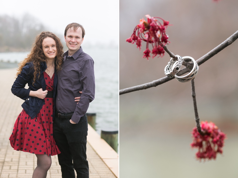 South River Engagement Photographs - Rainy Engagement Ring