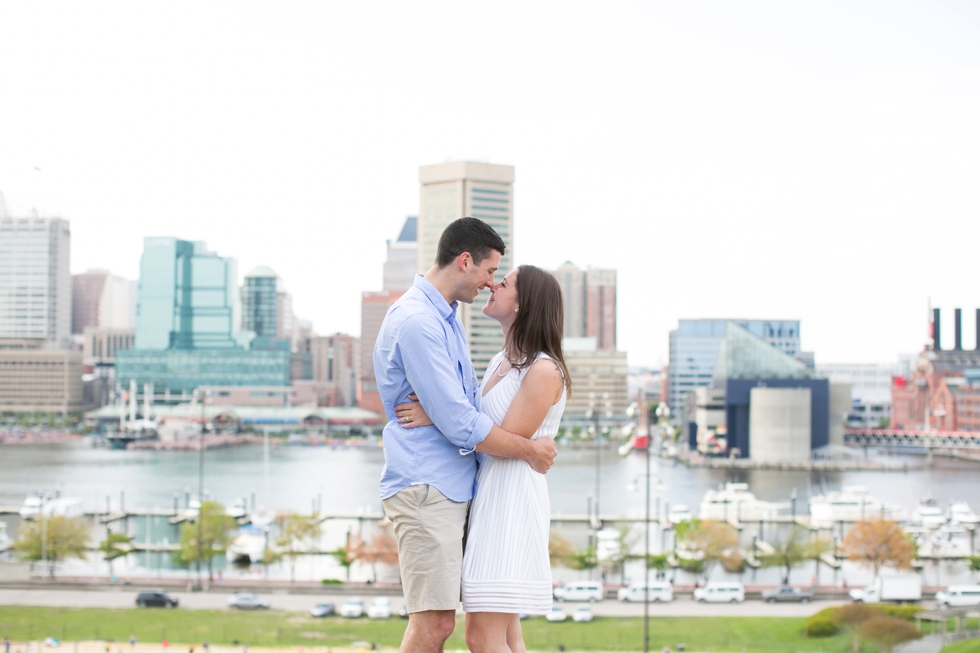 Federal Hill Engagement - Baltimore Skyline