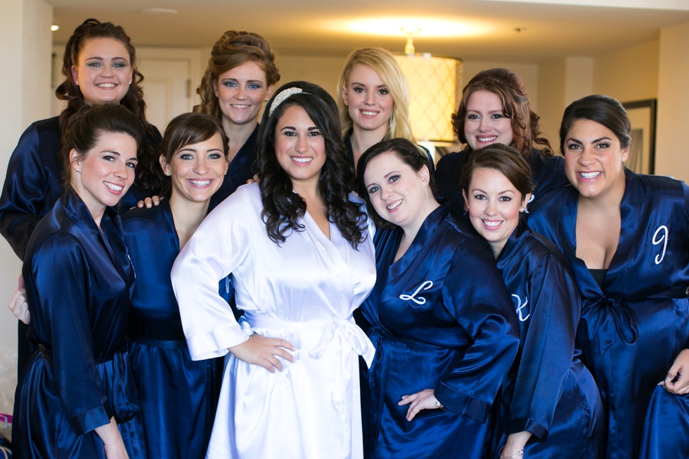 Navy Bridesmaid Robes - Loew's Annapolis Hotel