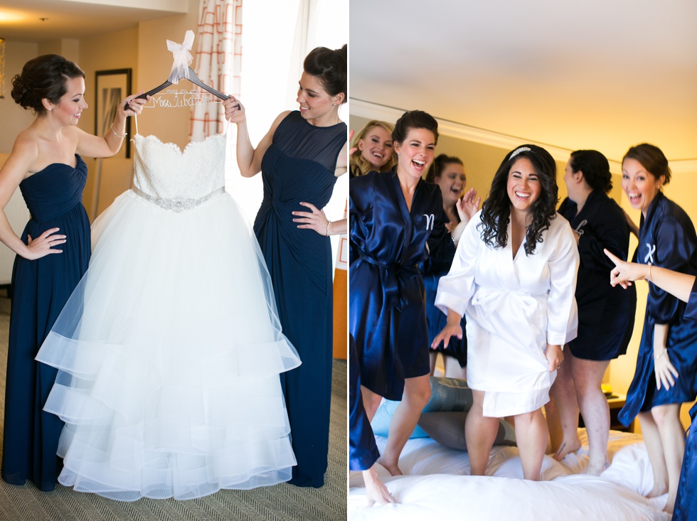 Navy Bridesmaid Robes - Loew's Annapolis Hotel