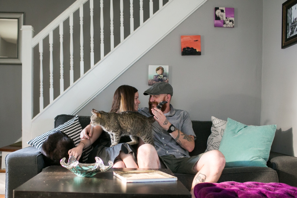 Lifestyle engagement session at Home - Philadelphia Photographer