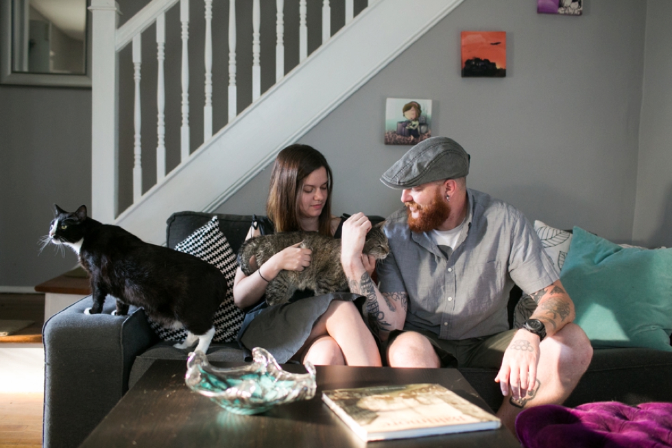 Lifestyle engagement session at Home - Philadelphia Photographer