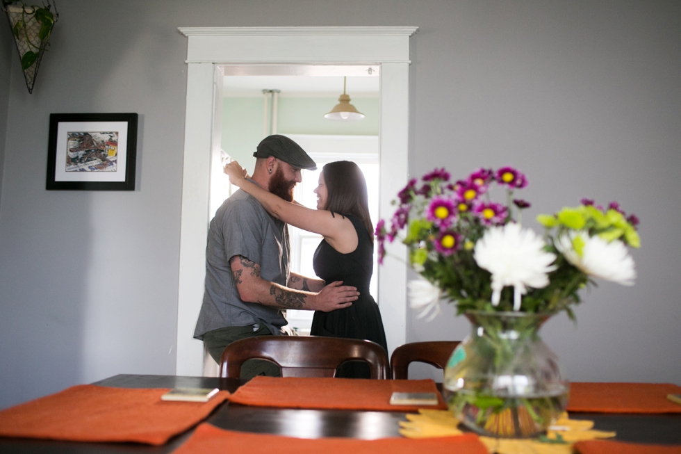 Lifestyle engagement session at Home - Philadelphia Photographer