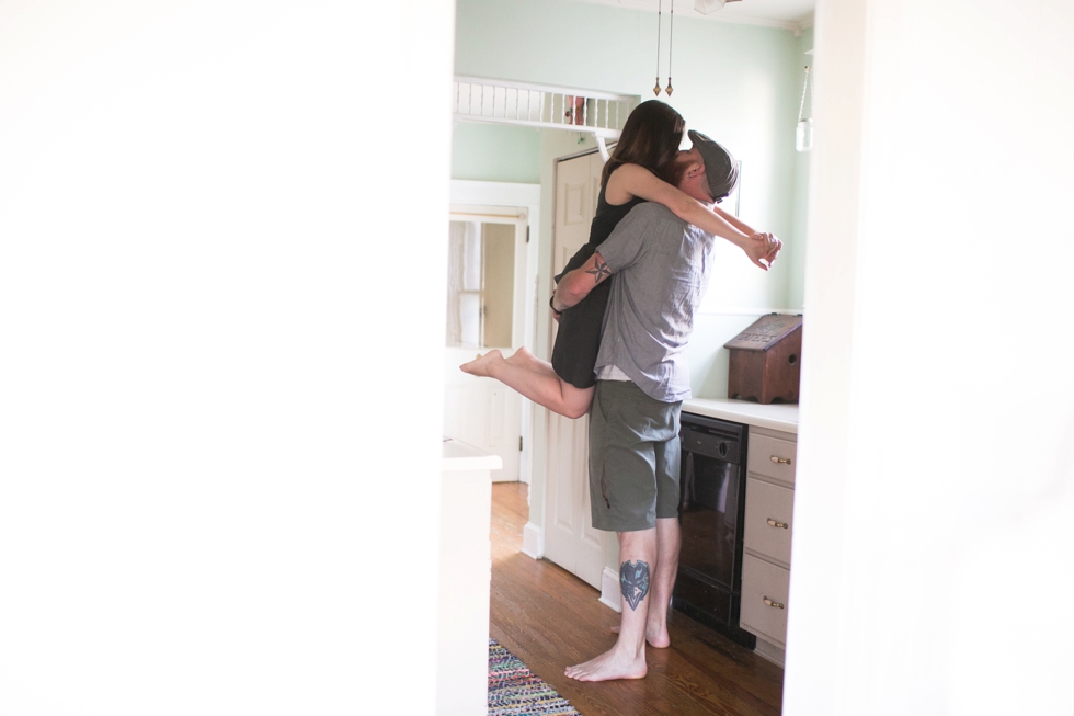 Lifestyle engagement session at Home - Philadelphia Photographer