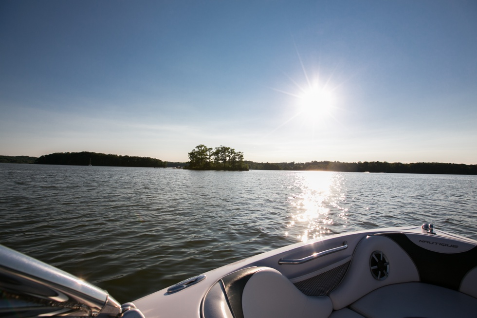 Rhodes River Island - Power Boat Engagement Photographer