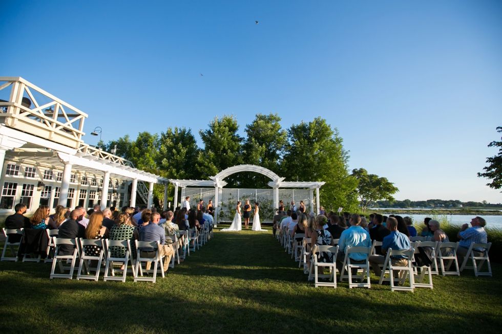 Chesapeake Bay Beach Club Wedding Photographer - Shore wedding ceremony