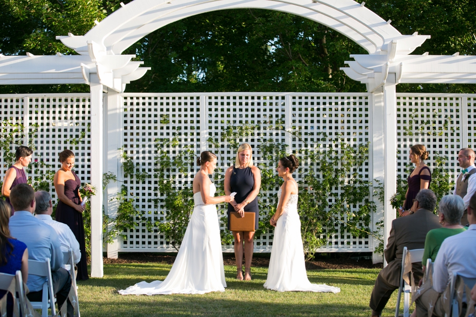 Chesapeake Bay Beach Club Wedding Photographer - Two Brides Shore wedding ceremony