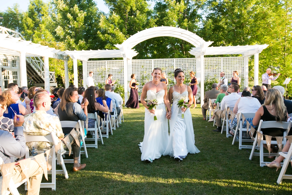 Chesapeake Bay Beach Club Wedding Photographer - Two Brides Shore wedding ceremony