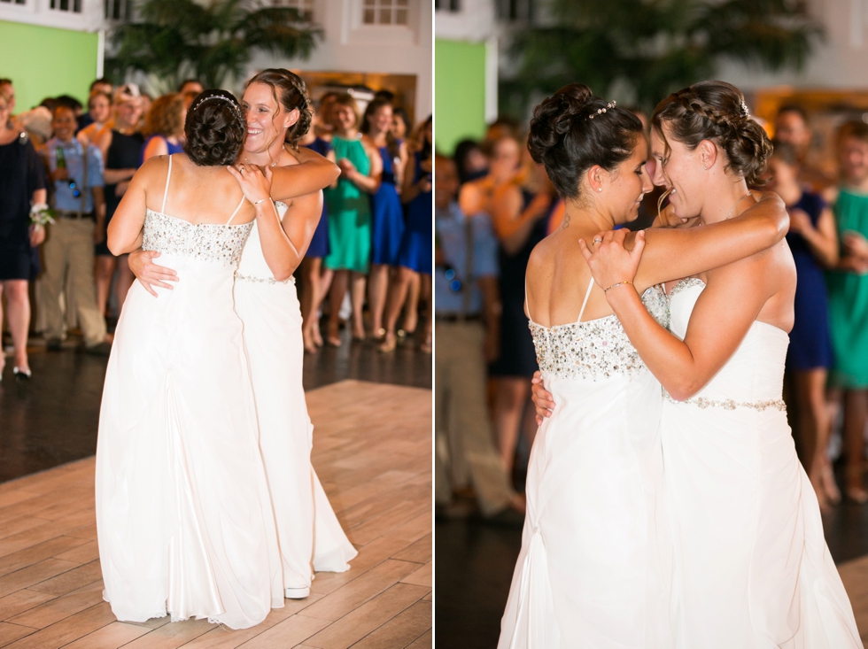 Two Brides First Dance - Chesapeake Bay Beach Club Wedding Photographer 