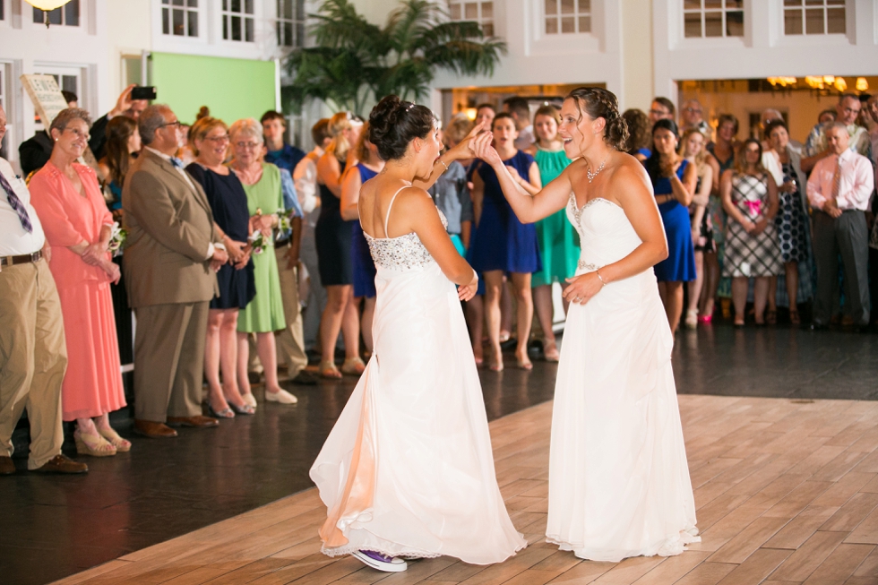 Two Brides First Dance - Chesapeake Bay Beach Club Wedding Photographer 