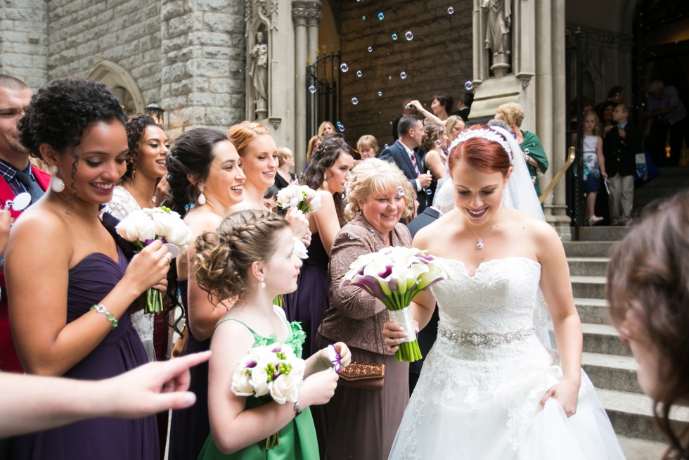 Philadelphia St. John the Evangelist Wedding Ceremony - Bubbles exit