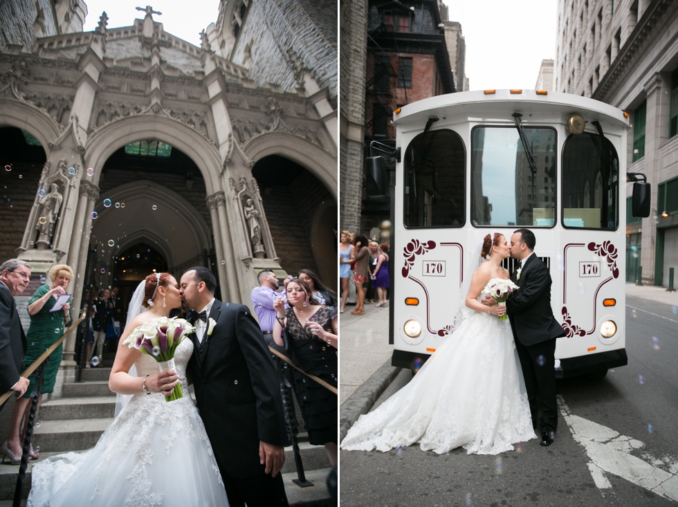 Philadelphia St. John the Evangelist Wedding Ceremony - Bubbles exit