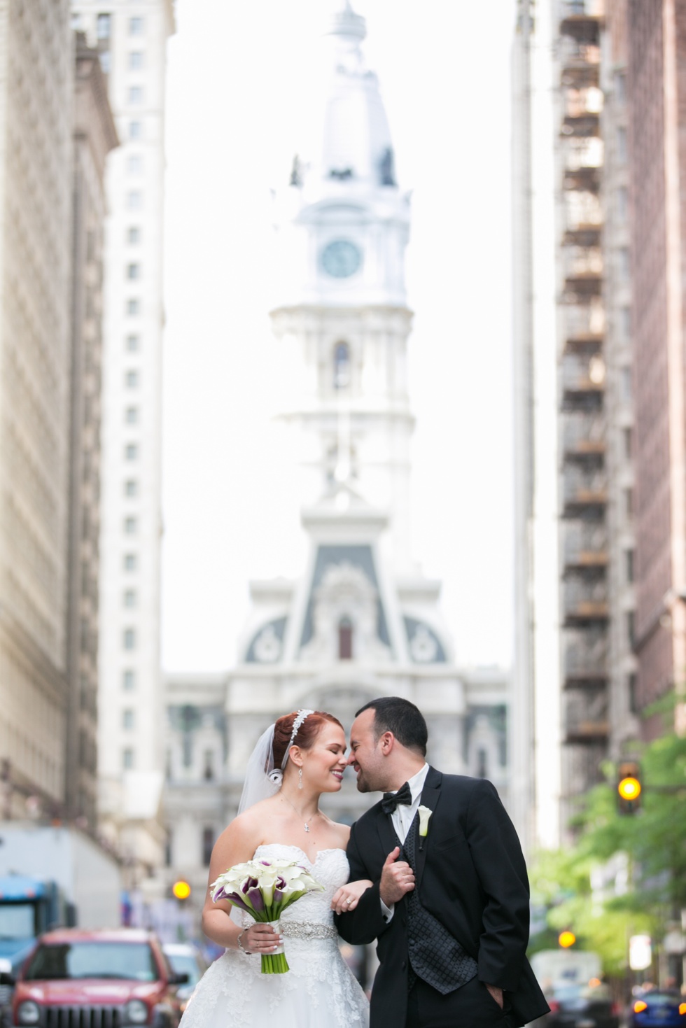 Broad Street Philadelphia - City Hall Wedding Photo