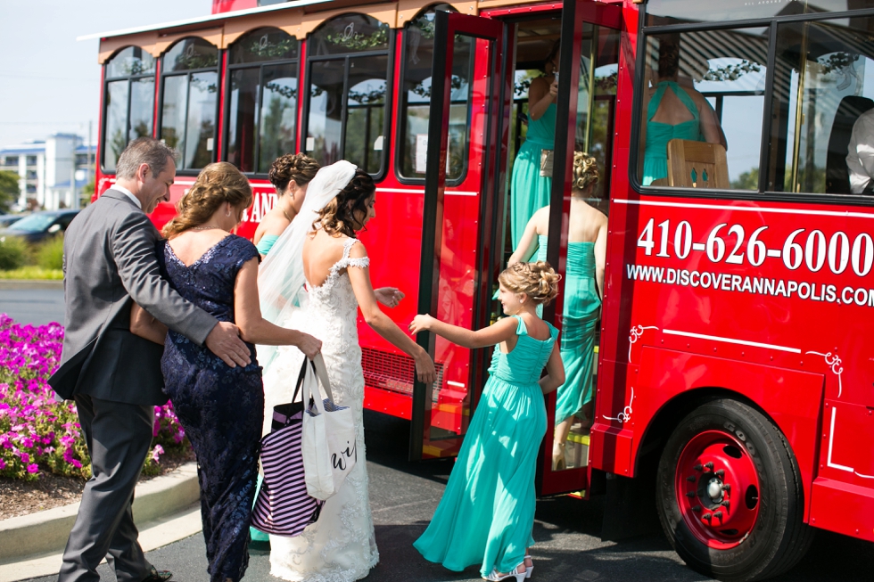 Beach Club wedding photographer - Annapolis Trolley