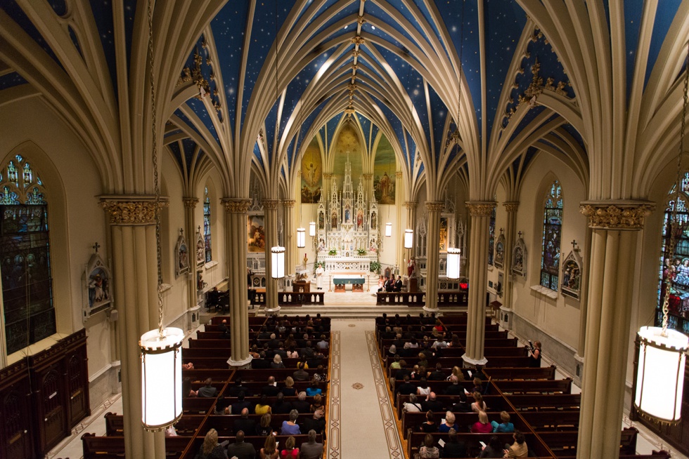 St Marys Church rainy day wedding ceremony