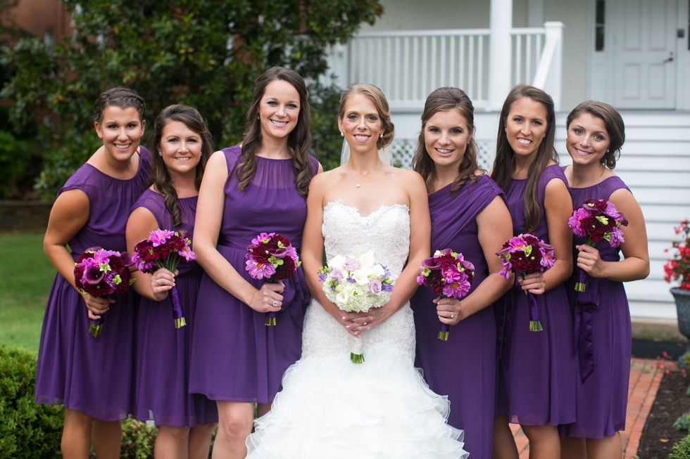 Carroll House Garden wedding party photographs