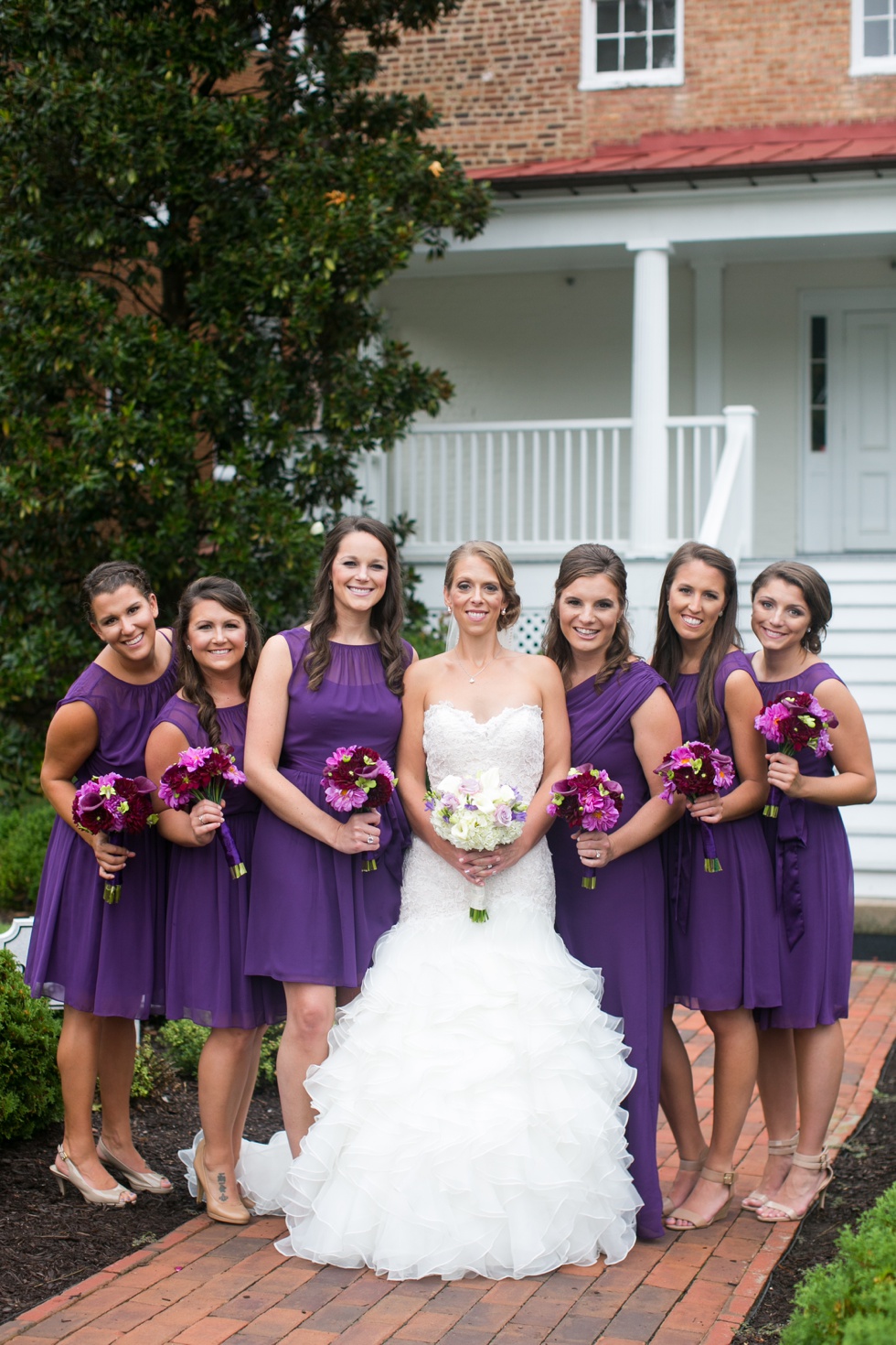 Carroll House Garden wedding party photographs